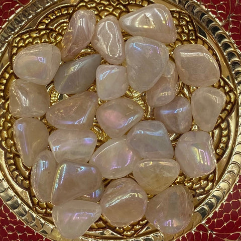 Rose Aura Quartz Tumblestones - Universal & Unconditional Love BD Crystals