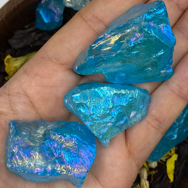 Rough Aqua Aura Quartz - Communication BD Crystals