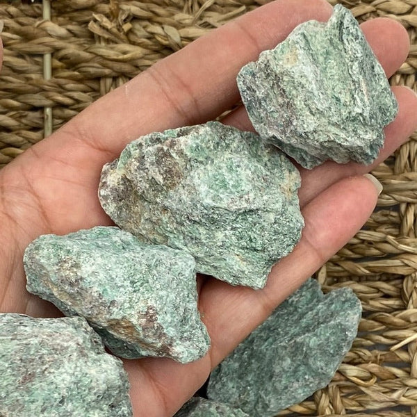 Rough Green Fuchsite BD Crystals