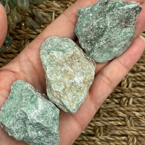 Rough Green Fuchsite BD Crystals