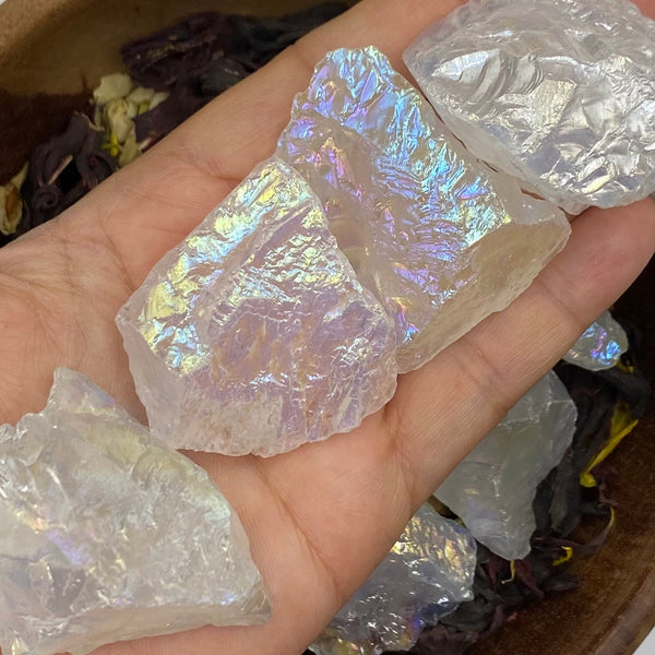 Rough Opal Aura Quartz BD Crystals