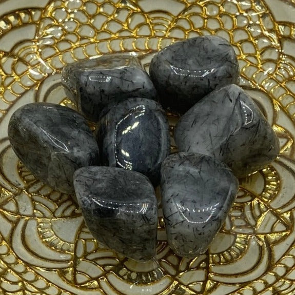 Tourmalinated Quartz Tumblestone - Union & Happiness BD Crystals