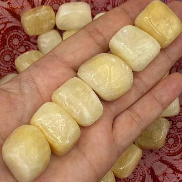 Yellow Calcite Tumblestones - Accomplishments & Purpose BD Crystals