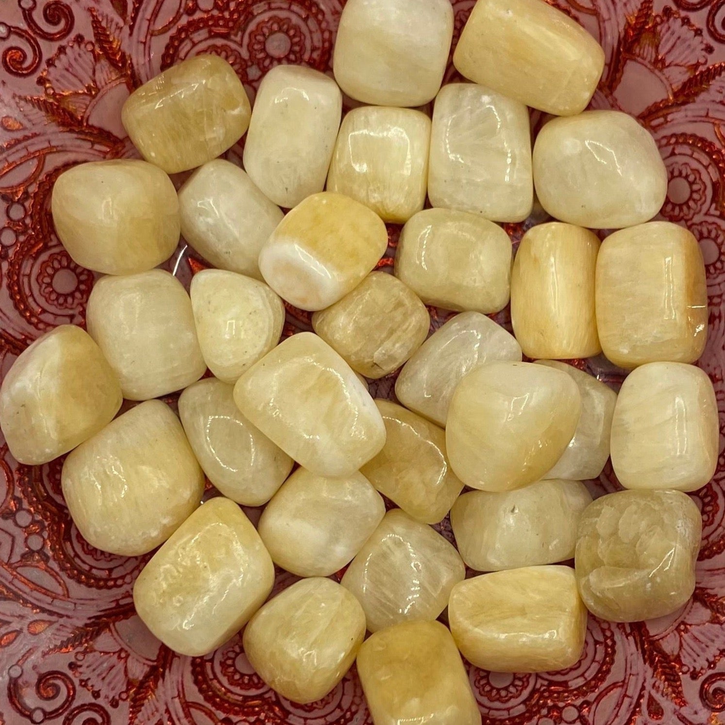 Yellow Calcite Tumblestones - Accomplishments & Purpose BD Crystals