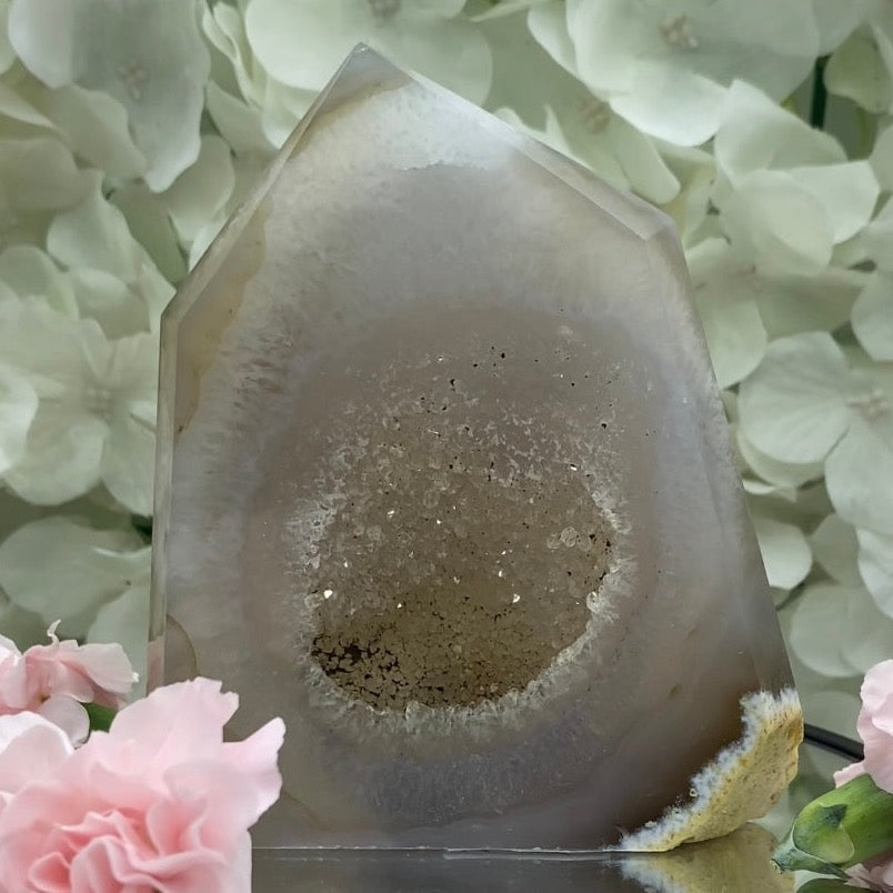 Agate Obelisk Drusy Tower - Balance & Harmony