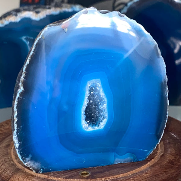 Teal Agate Cut Base Geode