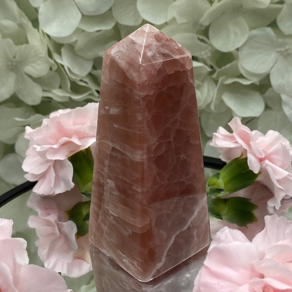 Strawberry Calcite Obelisk - Motivation & Willpower