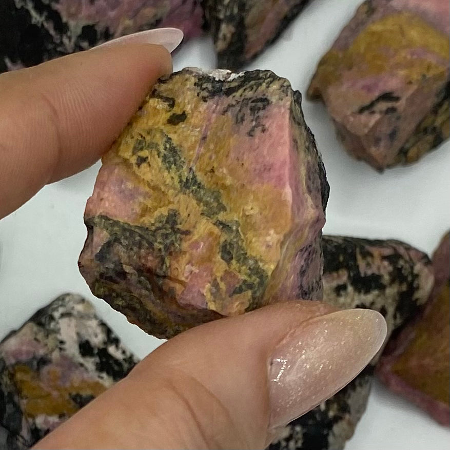 Rough Rhodonite Chunk - Emotional Healing & Self-Confidence