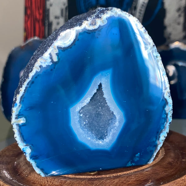 Teal Agate Cut Base Geode