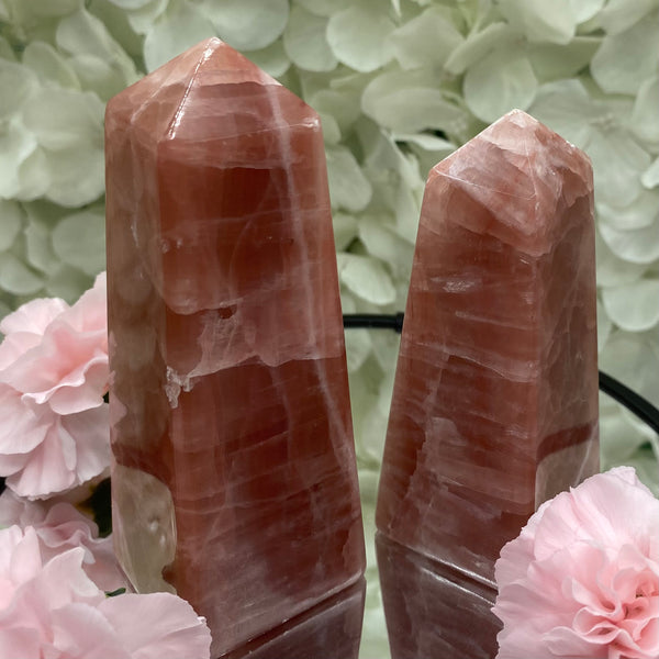 Strawberry Calcite Obelisk - Motivation & Willpower