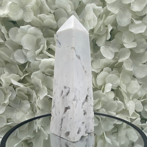 Snow Agate Obelisk - Mental Clarity & Grounding