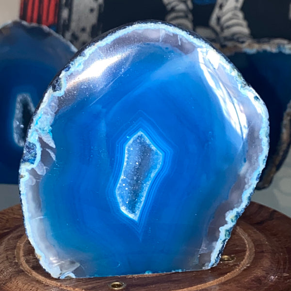 Teal Agate Cut Base Geode