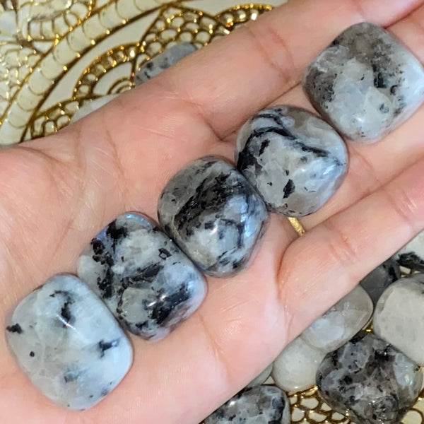 Rainbow Moonstone Tumblestones - Feminine Energy