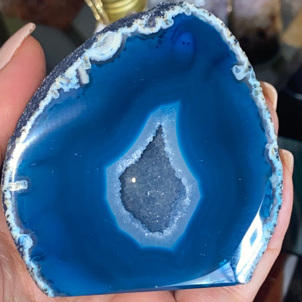 Teal Agate Cut Base Geode